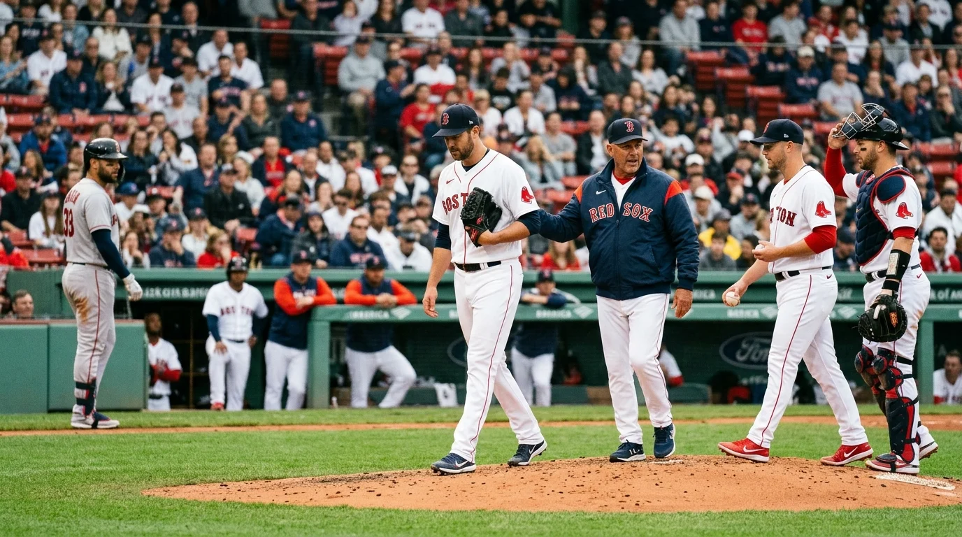 Pitcher di baseball che viene sostituito prima della partita MLB per late scratch