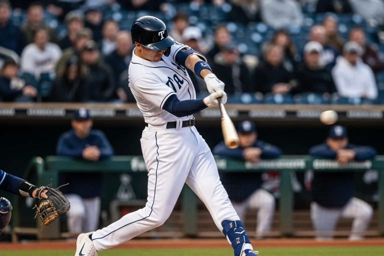 Battitore di baseball che colpisce un home run durante una partita MLB