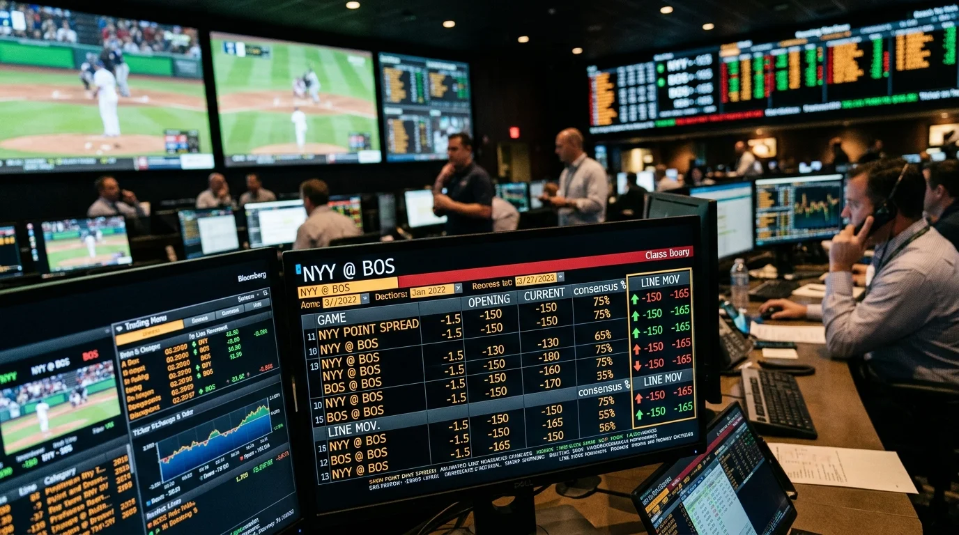 Grafico di movimento delle quote baseball che mostra reverse line MLB