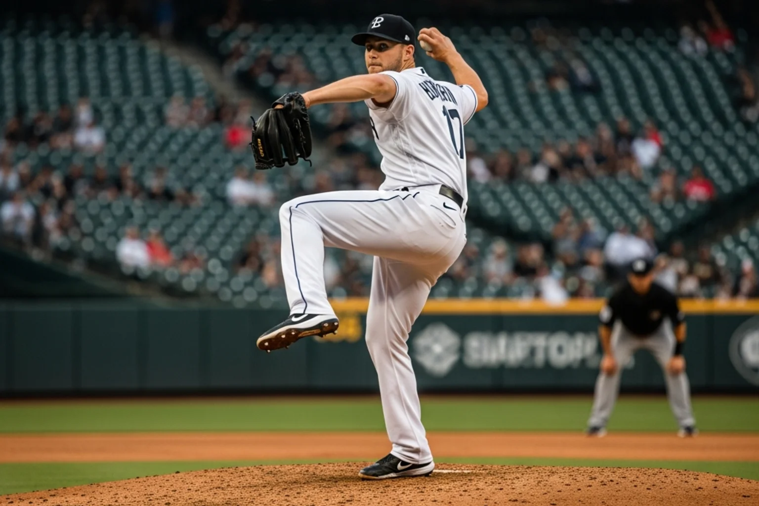 Pitcher di baseball in azione durante i primi cinque inning di una partita MLB